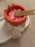 Bougie petit pot marguerite rose 120mlm