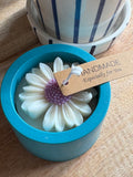Bougie marguerite bleue